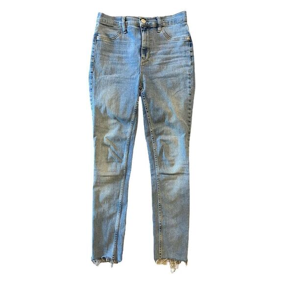 Free People Light Wash Raw Hem High Rise Skinny Jeans | Size 28 - Picture 1 of 3